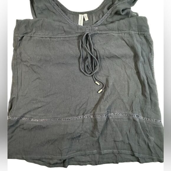 NWOT Bl^nk London Anthropologie Black Sleeveless Tie Shoulder Slip Dress Small S - Picture 9 of 10